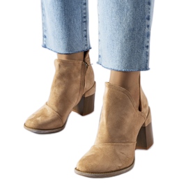Bottines beiges à découpe Marinella