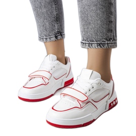 Baskets femme Ollie rouges blanc