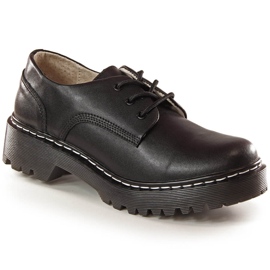 Richelieus pour femmes en cuir noir Filippo GLN441
