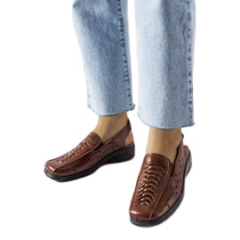 Sandales marron ajourées de Glafi brun