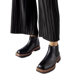 Bottines basses plates noires Tarquinia