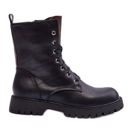 Bottes de Travail en Cuir Noir Lonevis brun