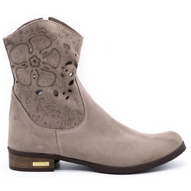 Olivier Bottines confortables ajourées beige foncé