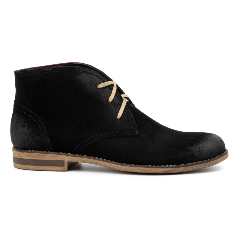 Kampol Bottes homme, daim isolé 102KAM, noir le noir