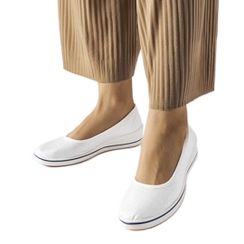 Ballerines écru brillant avec semelle compensée Morrison beige