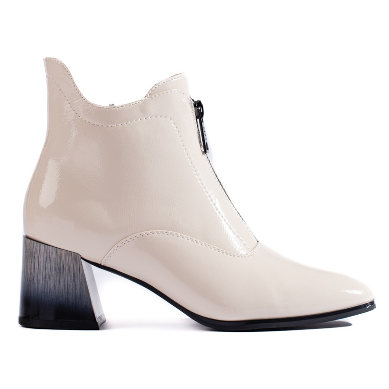 Bottines vernies crème avec fermeture éclair Vinceza beige Bottines vernies crème avec fermeture éclair Vinceza beige