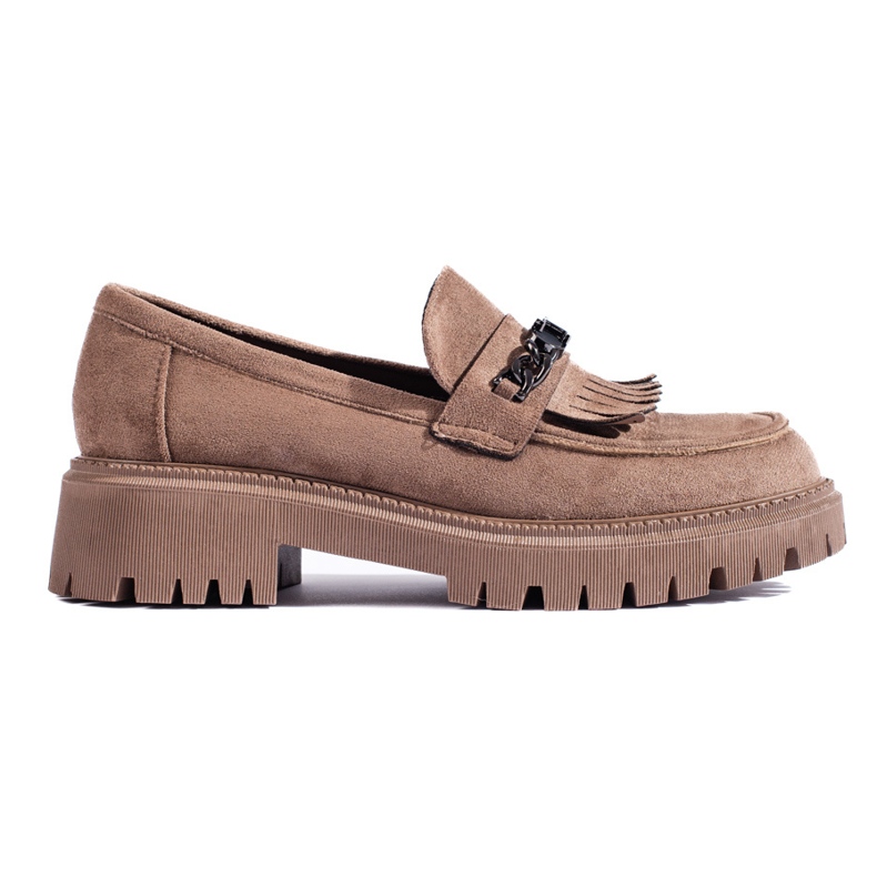 Mocassins en daim beiges pour femmes de Shelovet