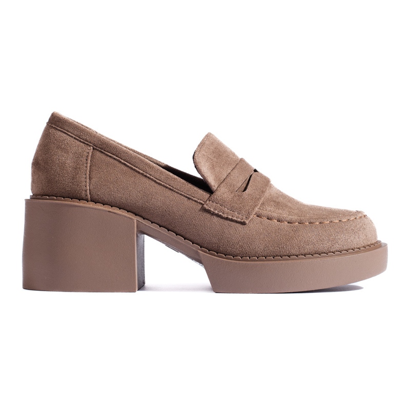 Chaussures femme en daim beige Shelovet