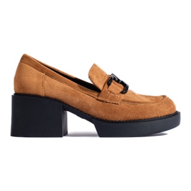 Chaussures à talons femme Shelovet en daim camel brun