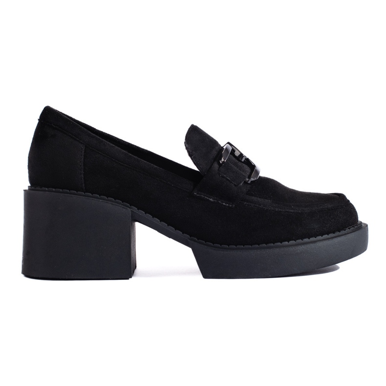 Chaussures à talons femme en daim noir Shelovet le noir