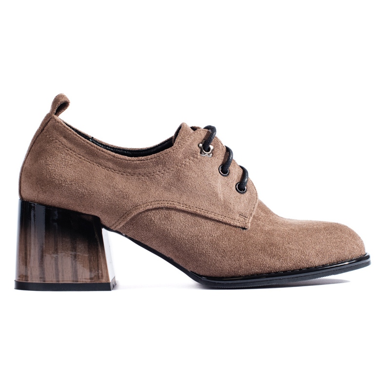 Talons hauts en daim beige foncé de Shelovet