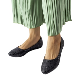 Ballerines noires avec gaufrage Natalino le noir