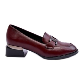 Vinceza Chaussures en cuir, mocassins à talons hauts, bordeaux Sakina rouge
