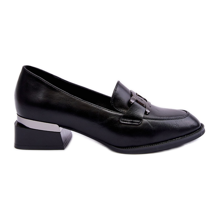 Vinceza Chaussures en Cuir Mocassins à Talon Haut, Noir Sakina le noir Vinceza Chaussures en Cuir Mocassins à Talon Haut, Noir Sakina le noir