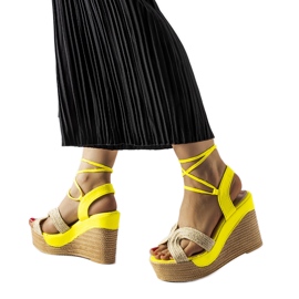 Espadrilles jaunes à cales Berta beige