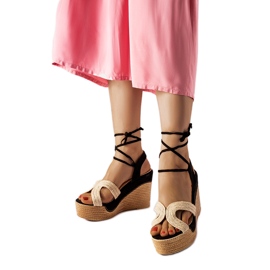 Espadrilles noires à cales Berta beige