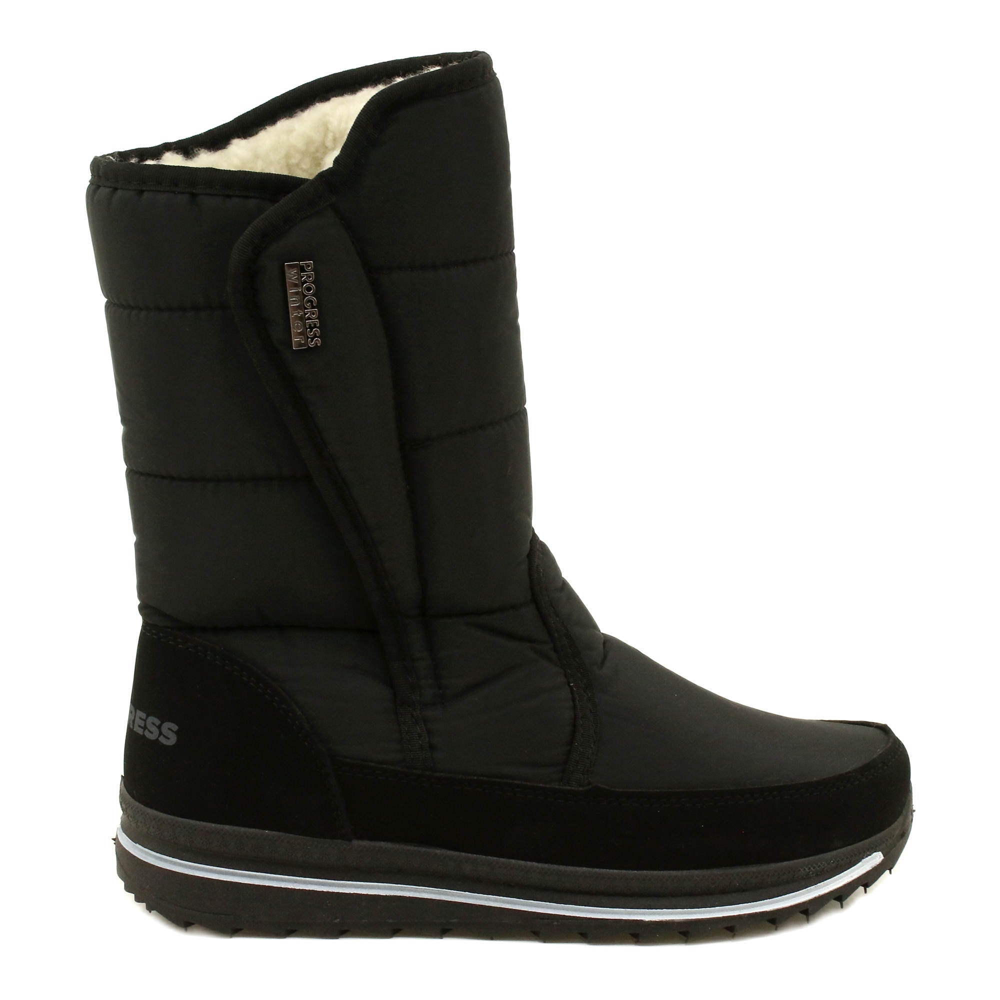 Bottes De Neige Femme Noires Avec Doublure Chaude - Lacets, Semelle Antidérapante - Grandes Tailles