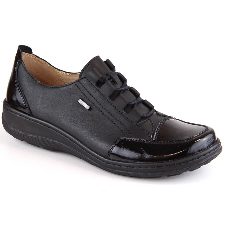 Chaussures confortables en cuir pour femmes, noires Helios le noir