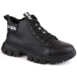 Bottes compensées noires isolées pour femmes par Sergio Leone BT742