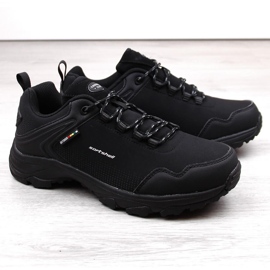 Chaussures de sport softshell de trekking pour jeunes American Club noires le noir