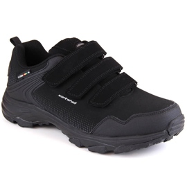 Chaussures de sport de trekking pour jeunes avec velcro, softshell, noir American Club