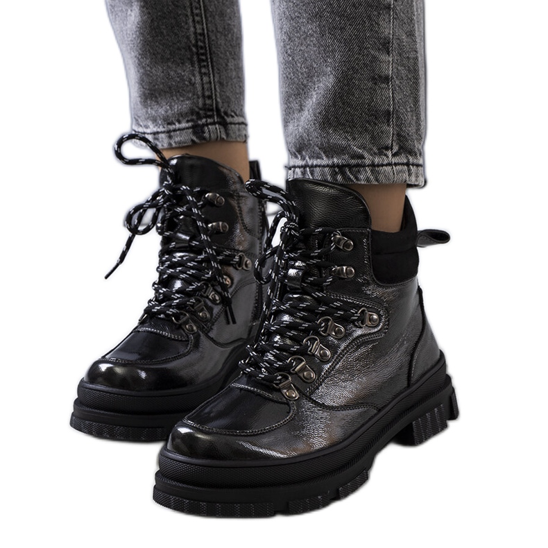 Bottines Prepo vernies noires le noir Bottines Prepo vernies noires le noir
