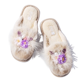 Chaussons femme beiges par Moly