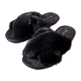 Inblu Chaussons noirs avec fourrure Morano
