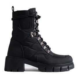Bottes de travail à lacets noires pour femmes de Vinceza