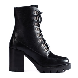 Bottines noires à lacets Vinceza le noir