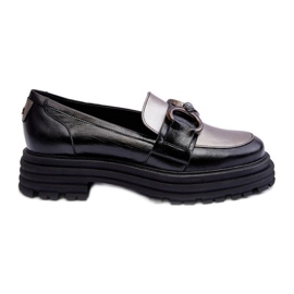 Laura Messi Mocassins en Cuir à Talons Plats pour Femme, Noir Elkiza le noir Laura Messi Mocassins en Cuir à Talons Plats pour Femme, Noir Elkiza le noir