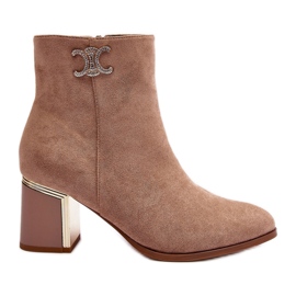 Bottines en daim avec décoration, Beige Dwinja