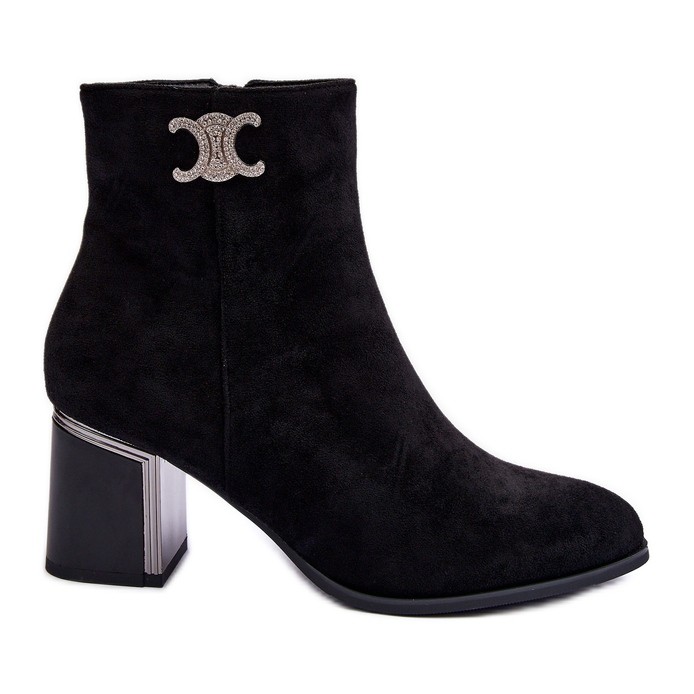 Bottines en daim avec décoration, noir Dwinja le noir