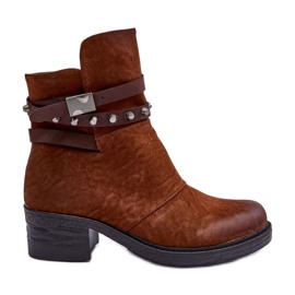 Camel - Bottines isolées à talons hauts Effie brun