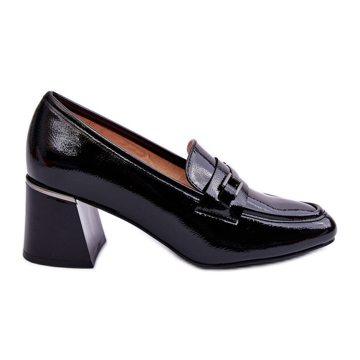 Vinceza Escarpins à Talons Vernis Noir Idona le noir