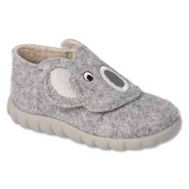 Chaussons enfants Befado 620P017 gris velcro