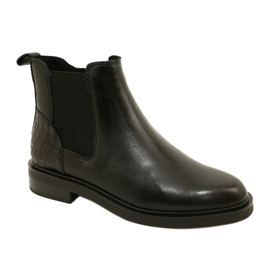 Bottes en cuir en cuir féminin Caprice 9-25479-41 019 Black noir