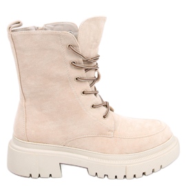 Bottines à lacets daim Roisin Beige