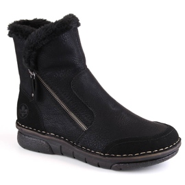 Bottes pour femmes confortables et isolées avec fourrure, noir Rieker 73371-00