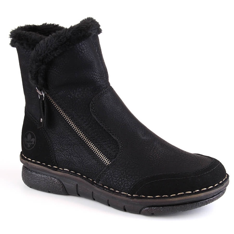 Bottes pour femmes confortables et isolées avec fourrure, noir Rieker 73371-00 le noir Bottes pour femmes confortables et isolées avec fourrure, noir Rieker 73371-00 le noir