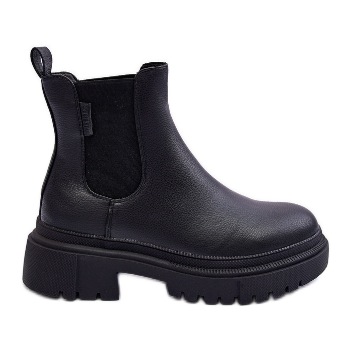 Bottes en cuir Bottines Chelsea isolées Big Star MM274619 Noir le noir