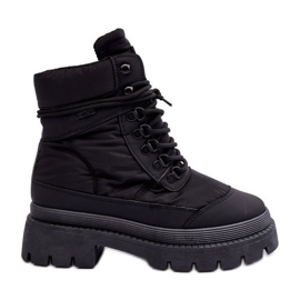 Bottines isolées Trappers pour femmes sur plateforme et talon plat Big Star MM274338 noir