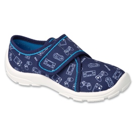 Chaussures pour enfants Befado avec Velcro 974X520 bleu marine avec applications