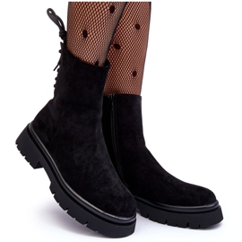 Bottines plates en daim Lakyta noires