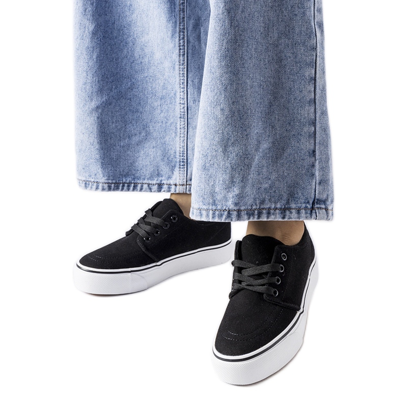 Baskets Abboud en éco-daim noires le noir