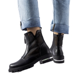 Bottines Cavour ajourées noires