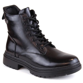 Potocki W WOL181A bottines à lacets et fermeture éclair, noir