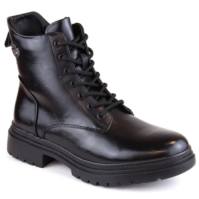 Potocki W WOL181A bottines à lacets et fermeture éclair, noir le noir