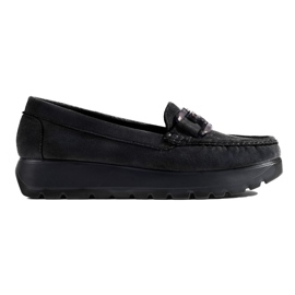 Mocassins en daim noir pour femmes de Shelovet le noir