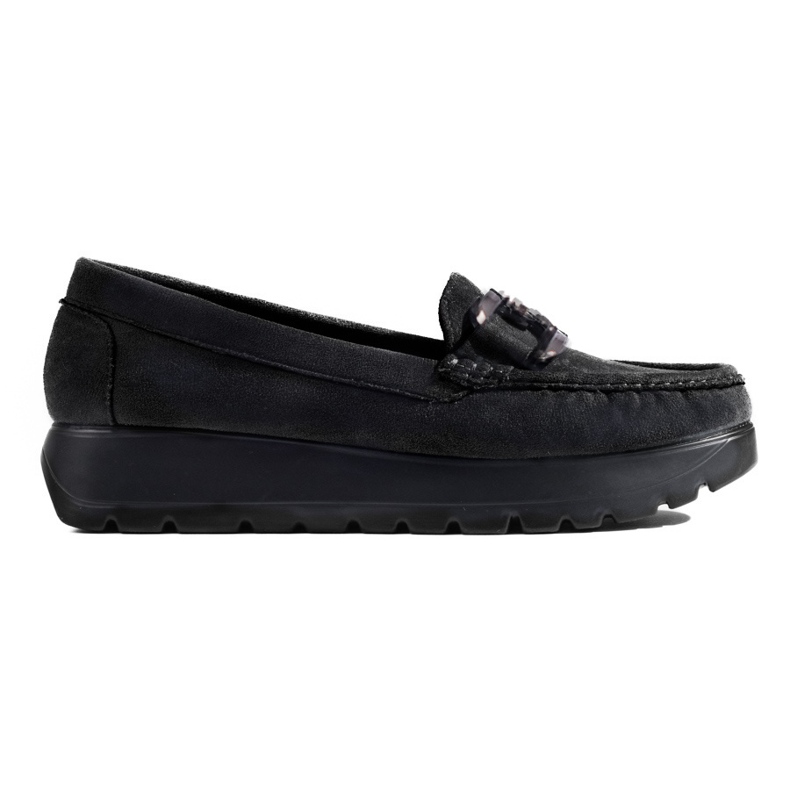 Mocassins en daim noir pour femmes de Shelovet le noir
